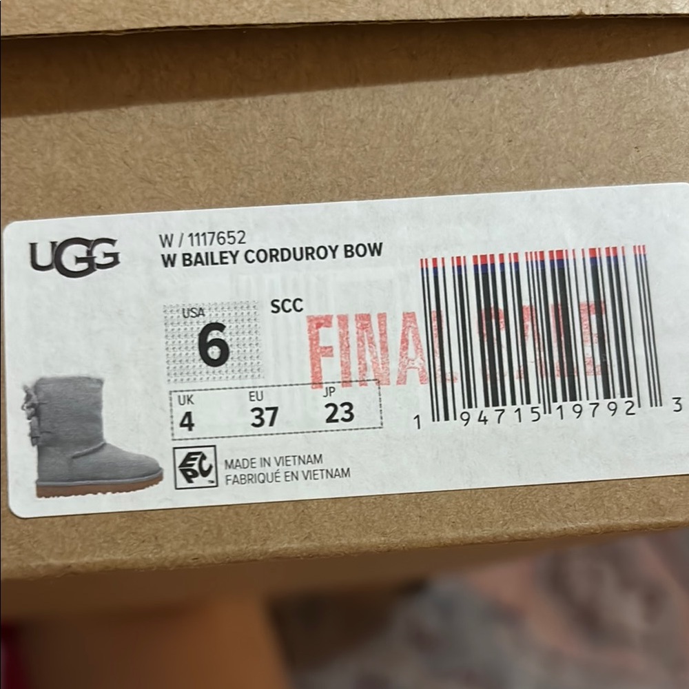 UGG Bailey Corduroy Bow Boots - Blue